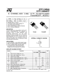 Datasheet STP11NB40 manufacturer STMicroelectronics