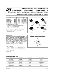 Datasheet STP5NK50ZFP manufacturer STMicroelectronics