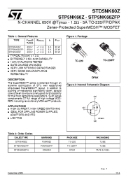 Datasheet STP5NK60ZFP manufacturer STMicroelectronics
