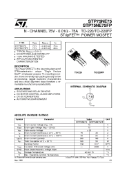 Datasheet STP75NE75 manufacturer STMicroelectronics