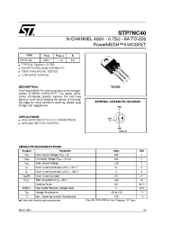 Datasheet STP7NC40 manufacturer STMicroelectronics