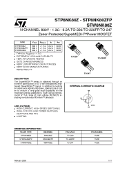 Datasheet STP8NK80ZFP manufacturer STMicroelectronics
