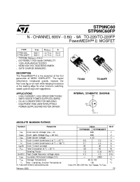 Datasheet STP9NC60 manufacturer STMicroelectronics