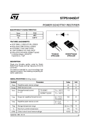 Datasheet STPS1045F manufacturer STMicroelectronics