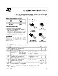 Datasheet STPS16H100CFP manufacturer STMicroelectronics