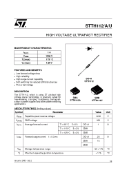 Datasheet STTH112 manufacturer STMicroelectronics