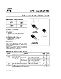 Datasheet STTH1302CFP manufacturer STMicroelectronics