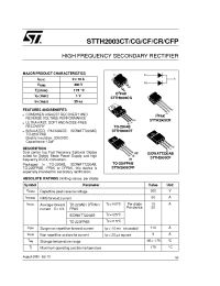 Datasheet STTH2003CT manufacturer STMicroelectronics