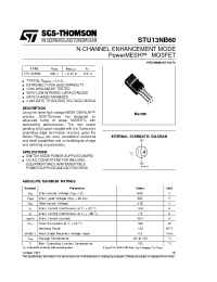 Datasheet STU13NB60 manufacturer STMicroelectronics