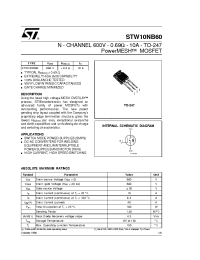 Datasheet STW10NB60 manufacturer STMicroelectronics