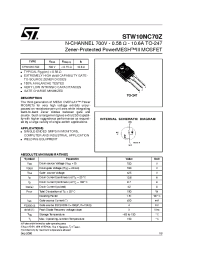 Datasheet STW10NC70Z manufacturer STMicroelectronics