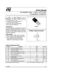 Datasheet STW12NC60 manufacturer STMicroelectronics