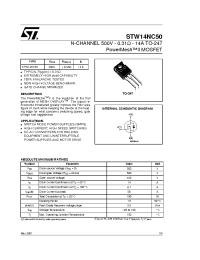 Datasheet STW14NC50 manufacturer STMicroelectronics