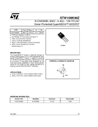 Datasheet STW15NK90Z manufacturer STMicroelectronics