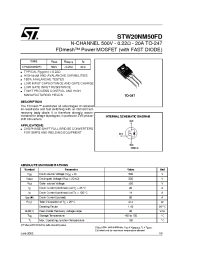 Datasheet STW20NM50FD manufacturer STMicroelectronics