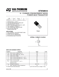Datasheet STW50N10 manufacturer STMicroelectronics