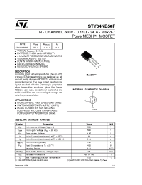 Datasheet STY34NB50F manufacturer STMicroelectronics