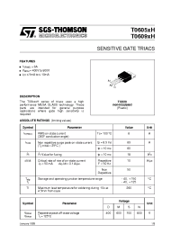Datasheet T0605DH manufacturer STMicroelectronics
