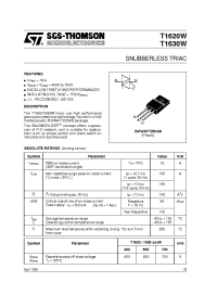 Datasheet T1620-400W manufacturer STMicroelectronics