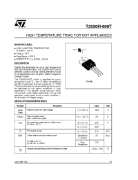 Datasheet T2550H-600T manufacturer STMicroelectronics