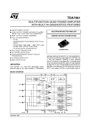 Datasheet TDA7561 manufacturer STMicroelectronics