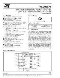 Datasheet TDA7563PD manufacturer STMicroelectronics