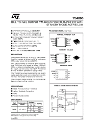 Datasheet TS4890IQT manufacturer STMicroelectronics
