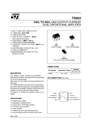 Datasheet TS922A manufacturer STMicroelectronics