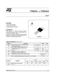 Datasheet TYN1010 manufacturer STMicroelectronics