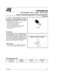 Datasheet W20NK70Z manufacturer STMicroelectronics