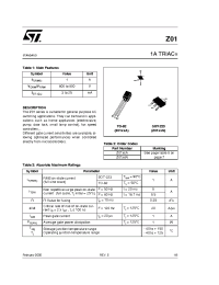Datasheet Z01 manufacturer STMicroelectronics