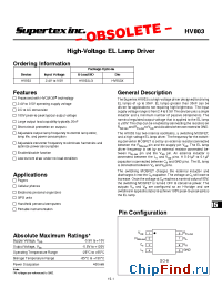 Datasheet HV803LG manufacturer Supertex