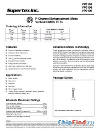 Datasheet VP0109 manufacturer Supertex