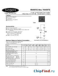 Datasheet 1N4001S manufacturer Synsemi