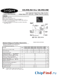 Datasheet KBJ8G manufacturer Synsemi