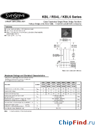 Datasheet KBL601 manufacturer Synsemi
