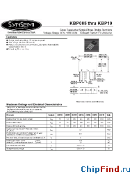 Datasheet KBP005 manufacturer Synsemi