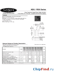 Datasheet KBU4A manufacturer Synsemi