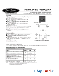 Datasheet P4SMA130A manufacturer Synsemi