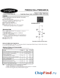 Datasheet P6KE100 manufacturer Synsemi