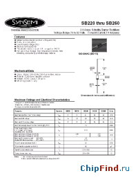 Datasheet SB220 manufacturer Synsemi