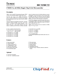 Datasheet 80C52-16 manufacturer TEMIC