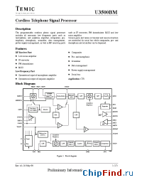 Datasheet U3500BM-BFL manufacturer TEMIC