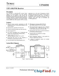 Datasheet U3741BM-M2FL manufacturer TEMIC