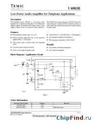 Datasheet U4083B manufacturer TEMIC