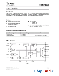 Datasheet U4289BM-AFPG3 manufacturer TEMIC