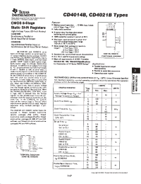Datasheet CD4014BF3A manufacturer TI