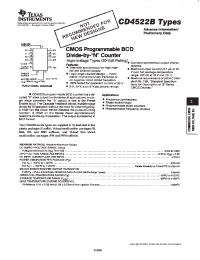 Datasheet CD4522BPW manufacturer TI