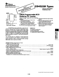 Datasheet CD4522BTYPES manufacturer TI