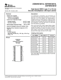 Datasheet CD54-74HC4514 manufacturer TI